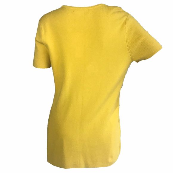 Liz Claiborne Collection Large Shirt Super Yellow NWT Stretch Shirt Sl Top Work - Picture 3 of 5